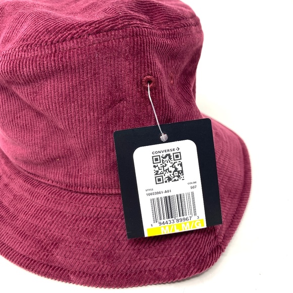 š„HOT SALEš„Converse Bucket Hat Wine Velvet Unisex Size M-L 10023961-A01 - Picture 2 of 4